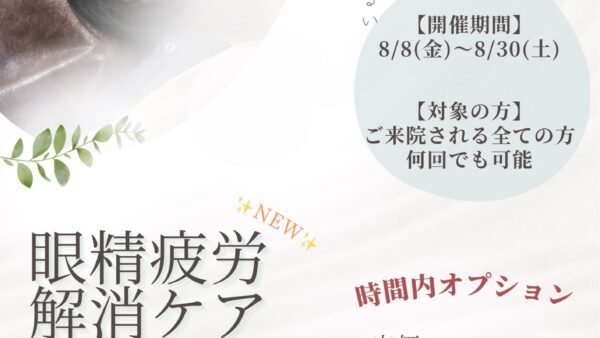 ✨8月限定オプション：眼精疲労解消ケア✨